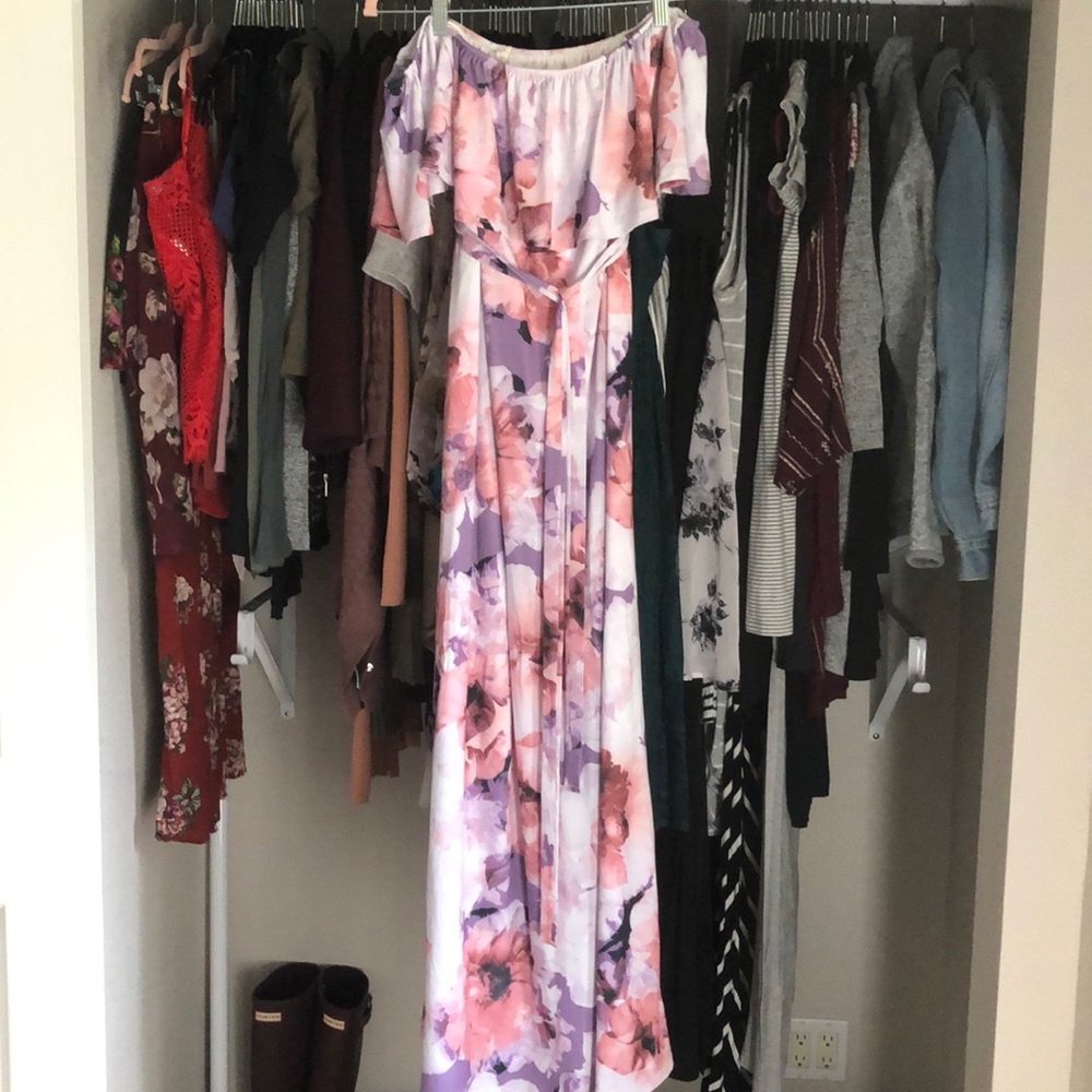 Pinkblush Lavender Pink Floral Maxi Dress